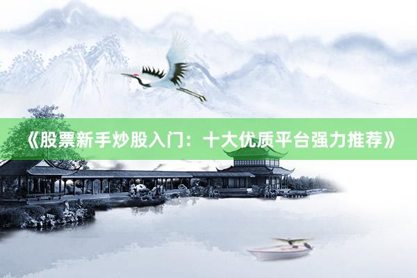 《股票新手炒股入门：十大优质平台强力推荐》